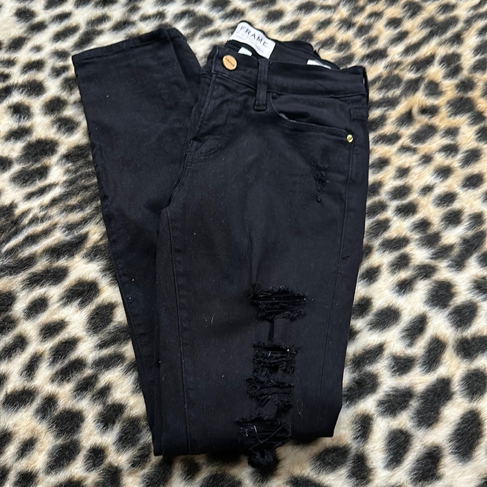 Womens Black Frame Jeans